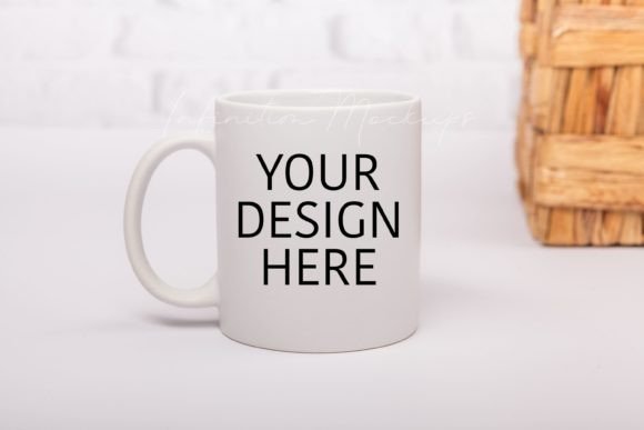 11 Oz White Coffee Mug Mockup for Graphics and Mugs Amp