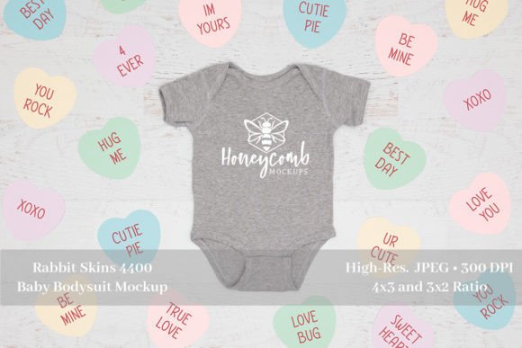 Baby Mockup Rabbit Skins 4400 Heather Graphics for Baby Amp