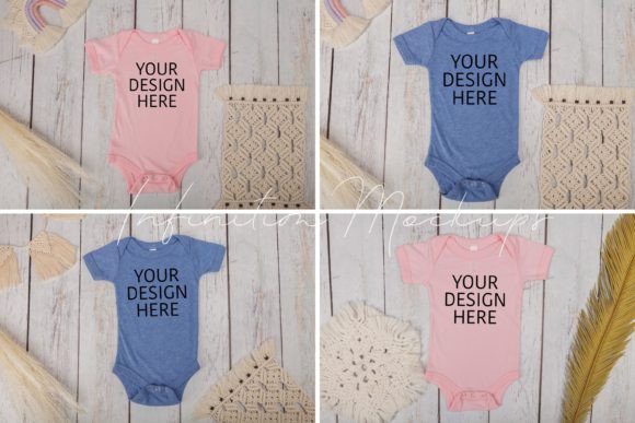 Baby Onesies Mockup Bundle Bella Canvas Graphics