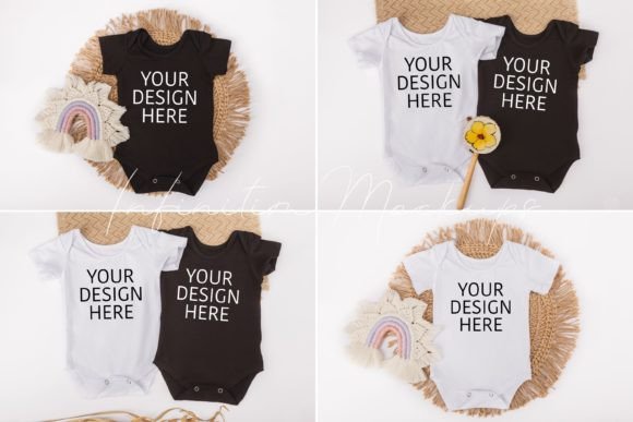 Bodysuit Mockup Bundle Baby Onesie Mock for Graphics and Baby Amp