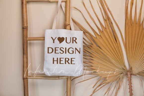 Boho Canvas Tote Bag Mockup for Graphics and Tote Bags