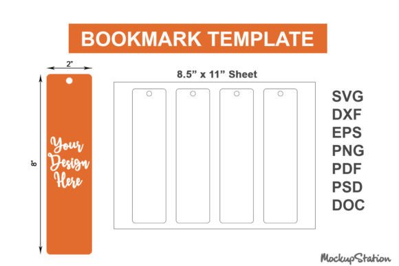 Bookmark Template SVG for Print Templates and Graphics
