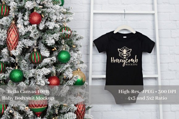 Christmas Black 100B Baby Mockup for Graphics and Christmas Amp