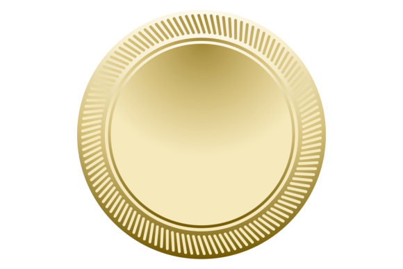 Golden Medal Mockup Realistic Blank Metal