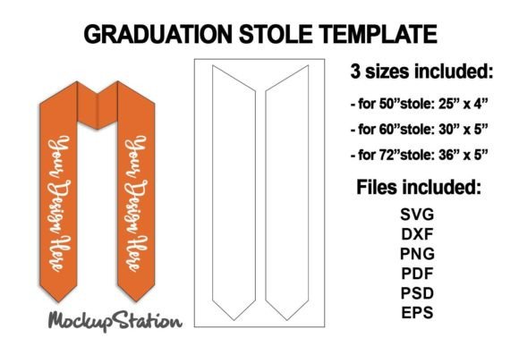 Graduation Stole Template SVG for Print Templates and Graphics