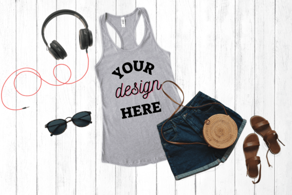 Gray Next Level 1533 Tank Top Mockup for Branding and Packaging