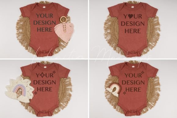 Mauve Bella Canvas 100B Mockup Bundle for Graphics and Baby Amp
