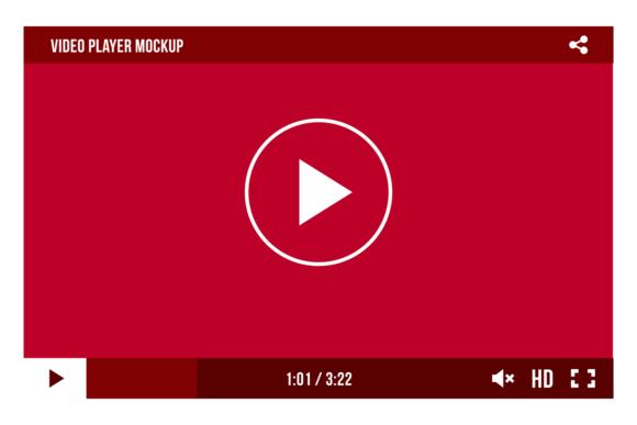 Media App Interface Mockup. Video Player: A Versatile Graphic Design Asset
