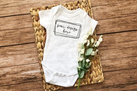 MOCKUP Simple Styled Onesie Mockup for Baby Amp Graphics