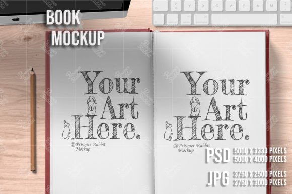 Opened Book Mockup PSD JPG Template for Graphics and Book Amp
