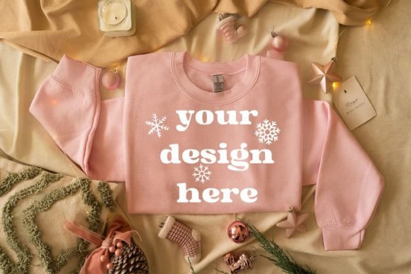 Pink Sweater Mockup Flat Lay Review