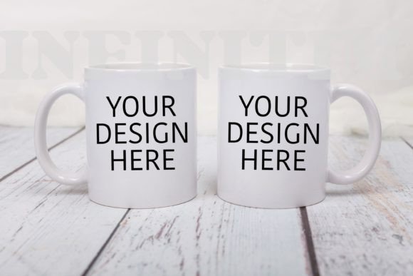 Two Mug Mockup 11 Oz on White Background for Mugs Amp Graphics