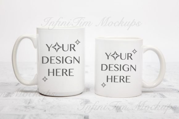 Two Mug Size Mockup 15 Oz and 11 Oz for Mugs Amp Graphics