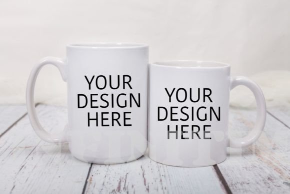 Two Mug Size Mockup Couple Mug Mock Up for Graphics and Mugs Amp