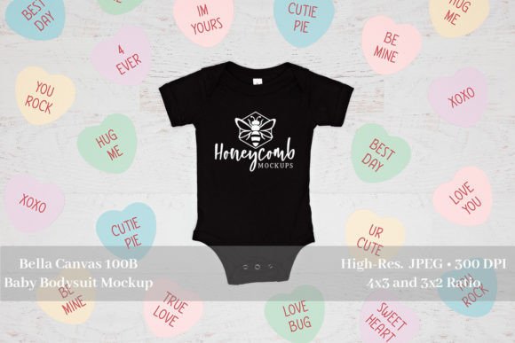 Valentines Baby Mockup Black BC 100B Graphics for Baby Amp
