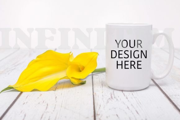 White Coffee Mug Mockup 15oz with Flower Review